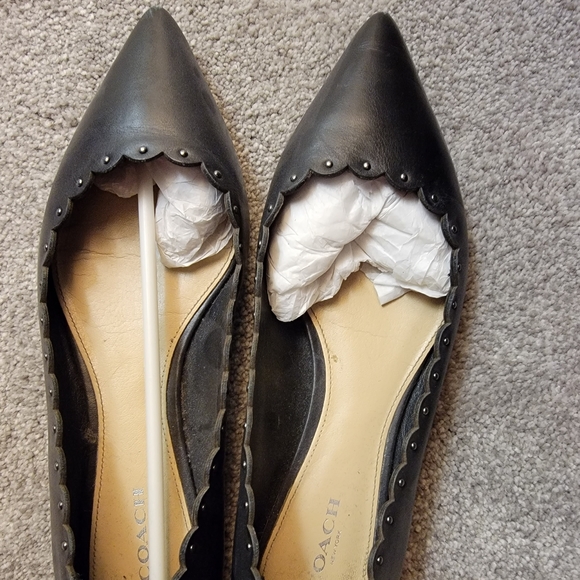Coach Black Leather Flats